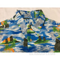 Camisa casual hawaiana con estampado de poliéster